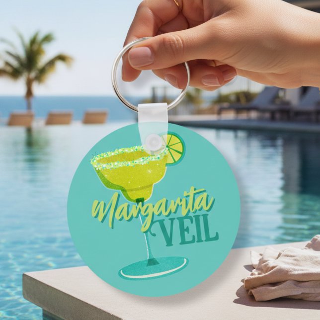 Chaveiro Noiva Tropical Margarita (Margarita Veil Bachelorette Party Illustrated Keychain)