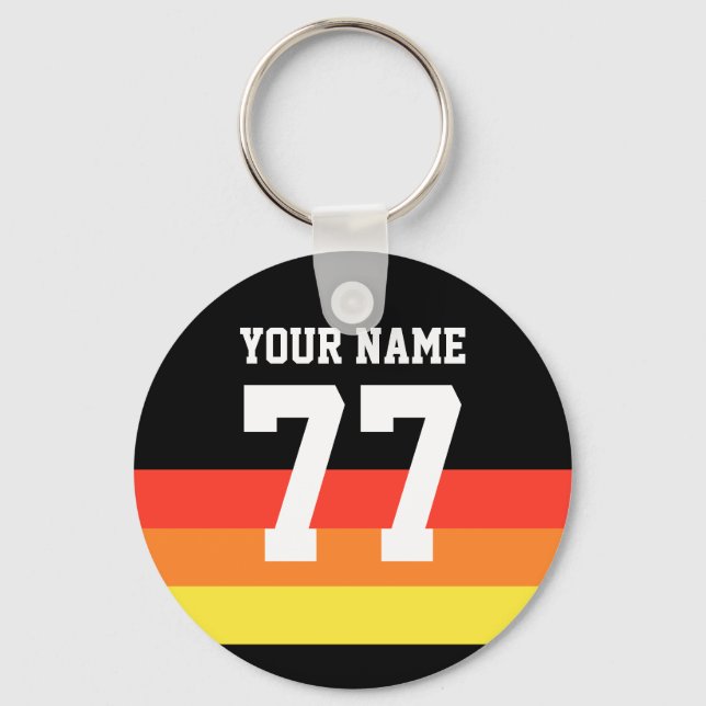 Chaveiro Nome 77 Sports Jersey Number Black Yellow (Frente)