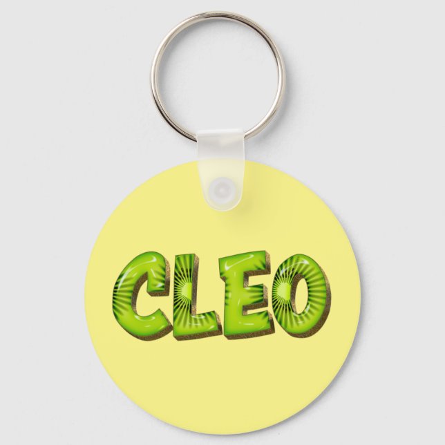 Chaveiro Nome Cleo Kiwi Design Schlüsselanhänger (Frente)
