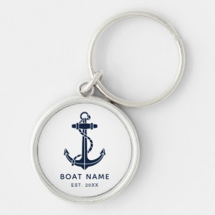 Chaveiro Nome da Âncora de Barco Náutico Personalizado