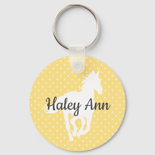 Chaveiro Nome da Bolinhas Silhouette Horse (Frente)
