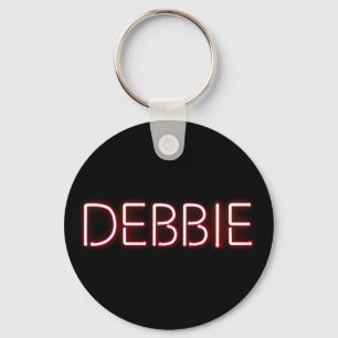 Chaveiro Nome da Debbie em luzes de neon brilhantes