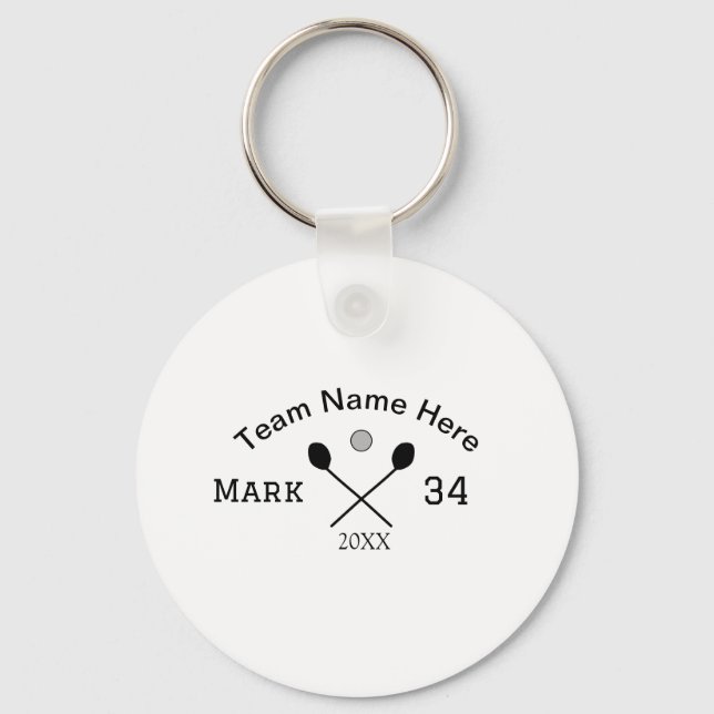 Chaveiro Nome da equipe aqui adicione nome número bola golf (Frente)