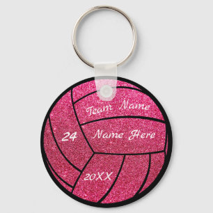 Chaveiro Nome da equipe personalizada Voleibol rosa-reluzen