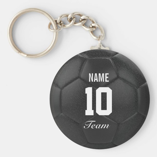 Chaveiro Nome da Equipe Soccer Ball Nome Personalizado (Frente)