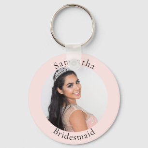 Chaveiro Nome da foto do blush rosa dourado da Bridesmaid