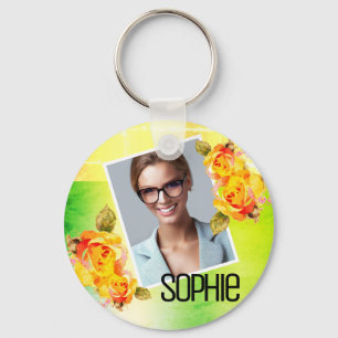 Chaveiro Nome da Foto Rosas de Flores Verdes Fluviais Flora