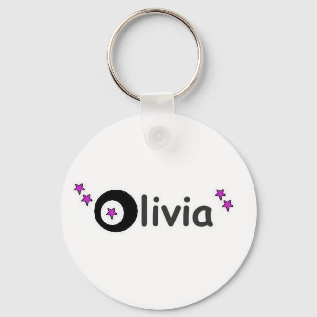 Chaveiro nome da olivia com estrelas (Frente)