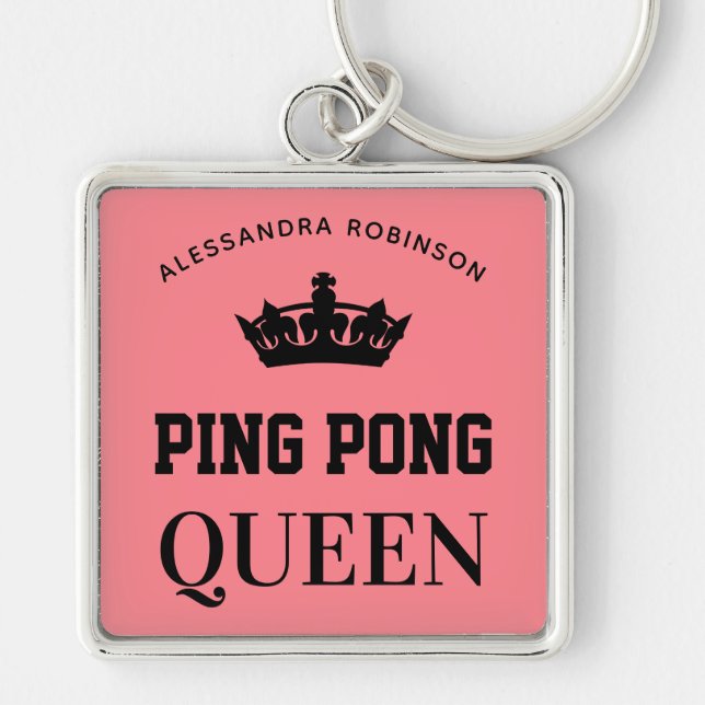 Chaveiro Nome da Rainha Ping Pong personalizado (Frente)