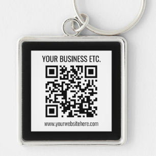 Chaveiro Nome da sua empresa e código QR editável