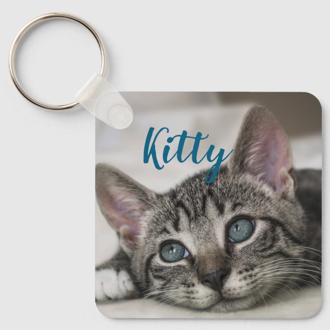 Chaveiro Nome de animal de estimação personalizado simples  (Frente)