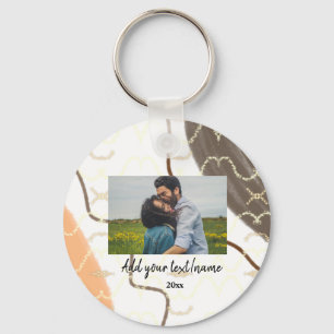 Chaveiro nome de casal monograma personalizado minimalista 