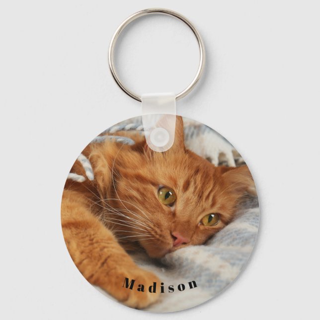 Chaveiro Nome de Cat. Fotografia Personalizada (Frente)