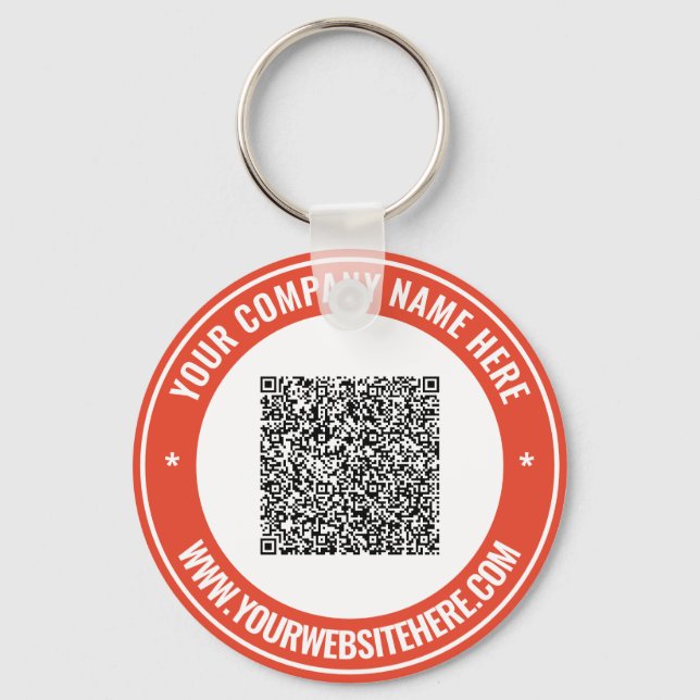 Chaveiro Nome de código QR personalizado Site de suas cores (Frente)