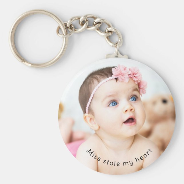 Chaveiro Nome de Foto Exclusivo Personalizado do Bebê (Frente)