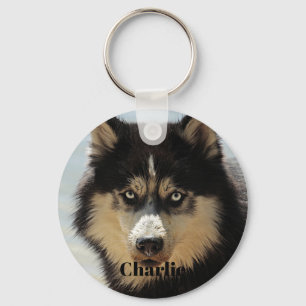 Chaveiro Nome de Foto Personalizado do Cão de Rouco