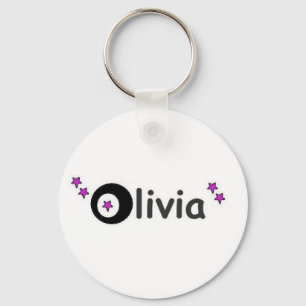 Chaveiro nome de Olivia com estrelas