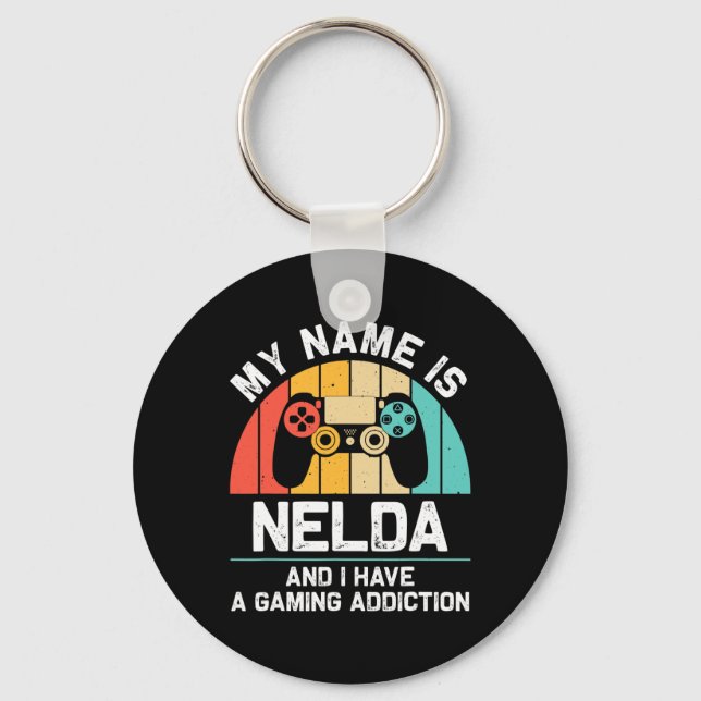 Chaveiro Nome de Presente Nelda Personalizado Divertido Pre (Frente)