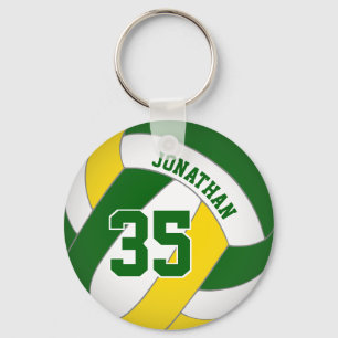 Chaveiro nome de vôlei personalizado amarelo verde jersey n