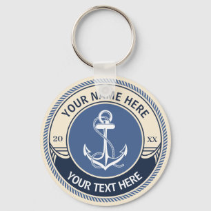 Chaveiro Nome do Capitão e do Barco Personalizados Borda de
