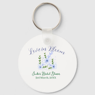 Chaveiro Nome do chá de noiva boho roxo amor em flor retro