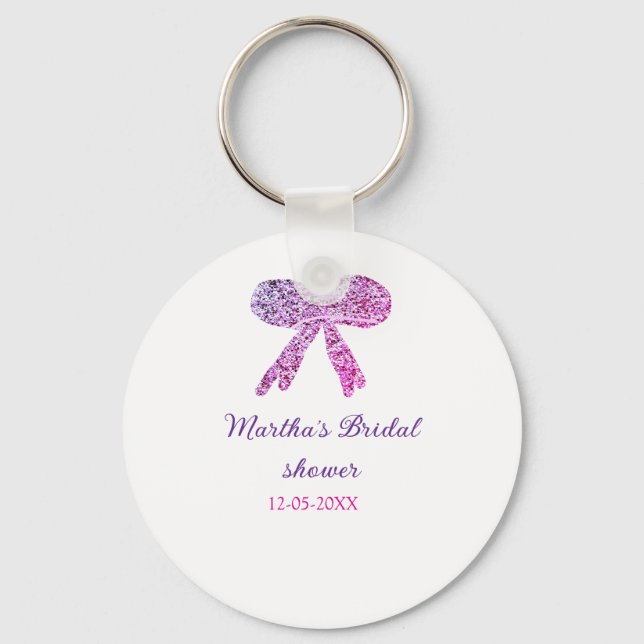 Chaveiro Nome do chá de panela brilho do brilho do arco rox (Frente)