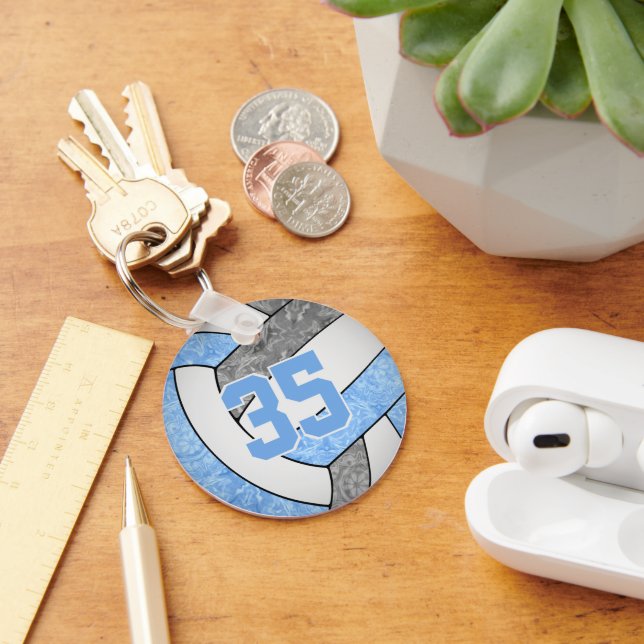 Chaveiro nome do clube de vôlei das raparigas cinzas azuis (Mesa)