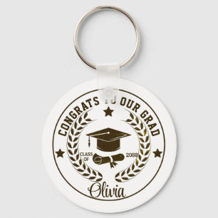 Chaveiro Nome do Formando Personalizado Moderno Preto