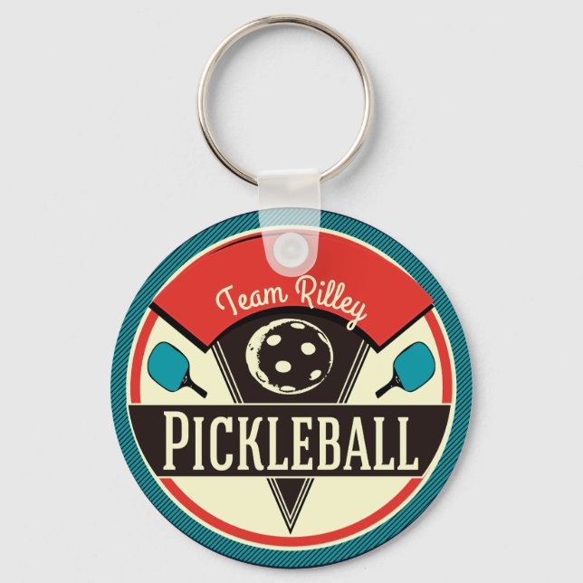 Chaveiro Nome do Jogador da Equipe do Pickleball (Frente)