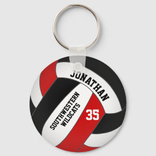 Chaveiro nome do jogador negro de voleibol vermelho e da eq
