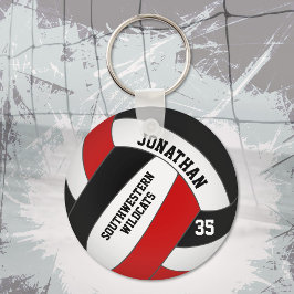 Chaveiro nome do jogador negro de voleibol vermelho e da eq