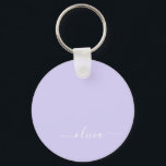 Chaveiro Nome do Monograma da Rapariga de Script Moderno Ro<br><div class="desc">Chaveiros com nomes de Monograma de Script Simples Roxo de lavanda (Cadeia de Chave). Isto faz o doce e perfeito aniversário de 16 anos,  casamento,  chá de panela,  aniversário,  chá de fraldas ou festa de solteira presente para alguém que ama luxo de luxo e estilos quíticos.</div>