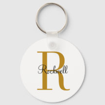 Nome do Monograma Dourado Personalizado Inicial