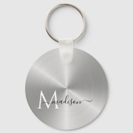 Chaveiro Nome do Script Metálico Radial Platinum