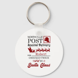 Chaveiro Nome do suplemento de entrega do Polo Norte Festiv