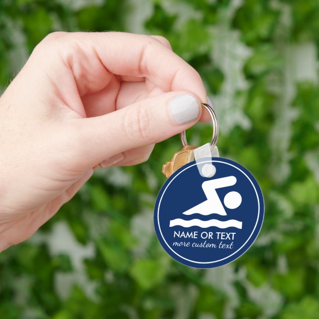 Chaveiro Nome do Swimmer da Equipe de Natação Personalizada (Mão)