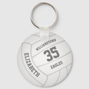 Chaveiro nome do time personalizado de vôlei branco realist