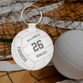 Chaveiro nome do time personalizado de vôlei branco realist
