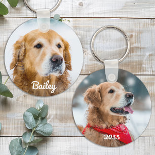 Chaveiro Nome e data personalizados da Pet de Fotografias d