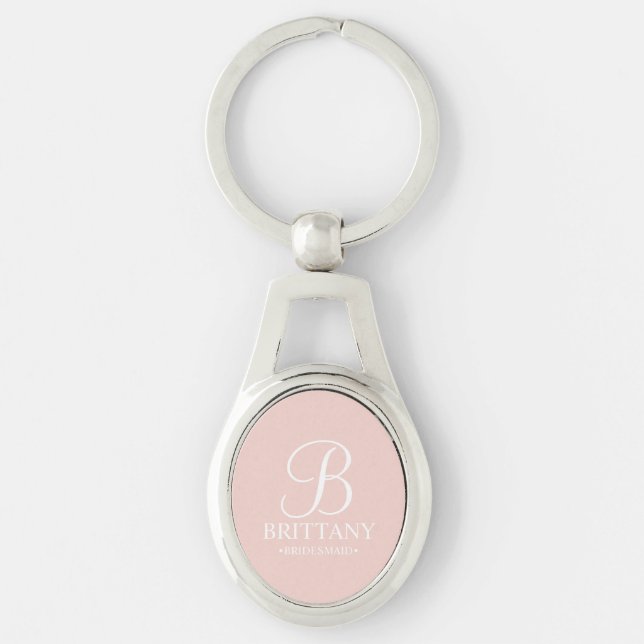 Chaveiro Nome e Monograma da Bridesmaid Personalizada (Frente)