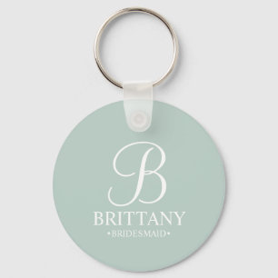 Chaveiro Nome e Monograma da Bridesmaid Personalizada