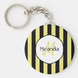 Chaveiro Nome e monograma do padrão do besouro do pepino St