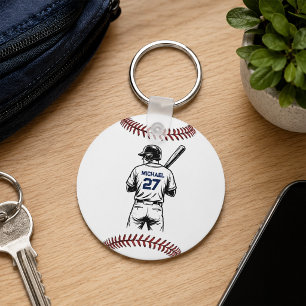 Chaveiro Nome e Número Personalizado de Jogador de Beisebol