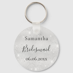 Chaveiro Nome elegante de Bridesmaid prateado