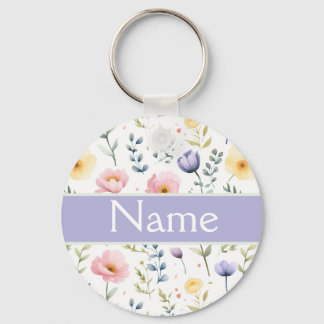 Chaveiro Nome Floral Personalizado