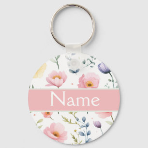 Chaveiro Nome Floral Personalizado