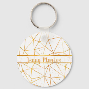 Chaveiro Nome geométrico do ouro branco
