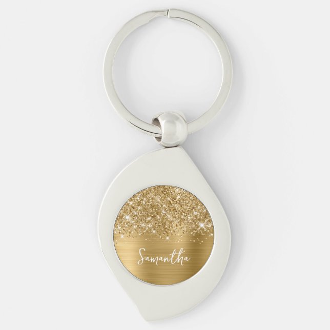 Chaveiro Nome Glam Ouro Brilhante (Frente)