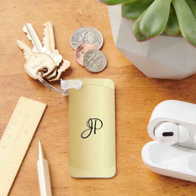 Chaveiro Nome Inicial Monograma Faux Trendy Dourada (Mesa)