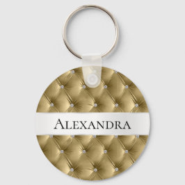 Chaveiro Nome Luxo em Veludo Falso Glam Gold